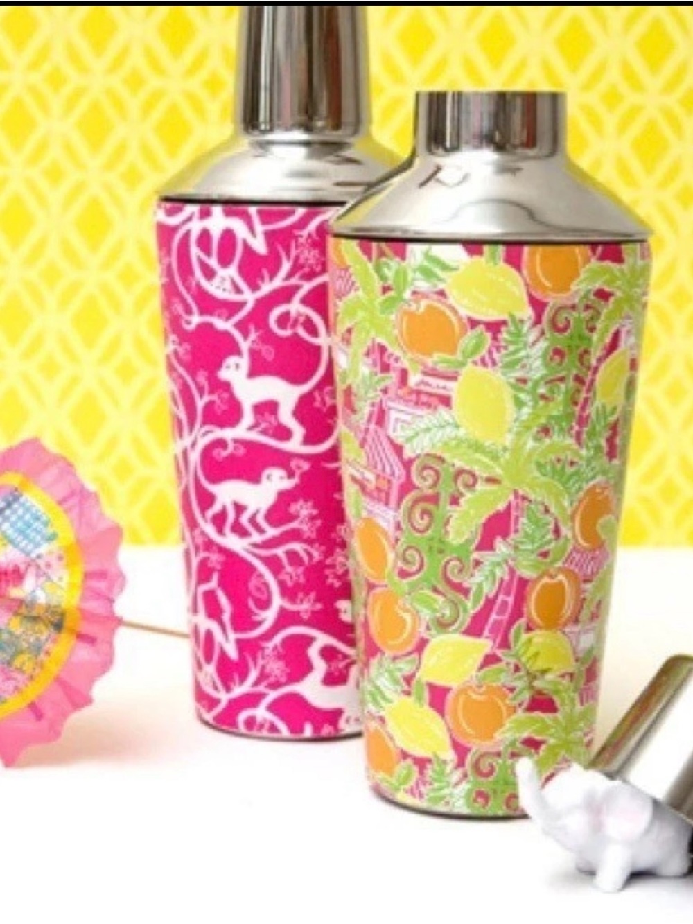 Lilly Pulitzer Cocktail Shaker Stainless Steel Cocktail Shaker